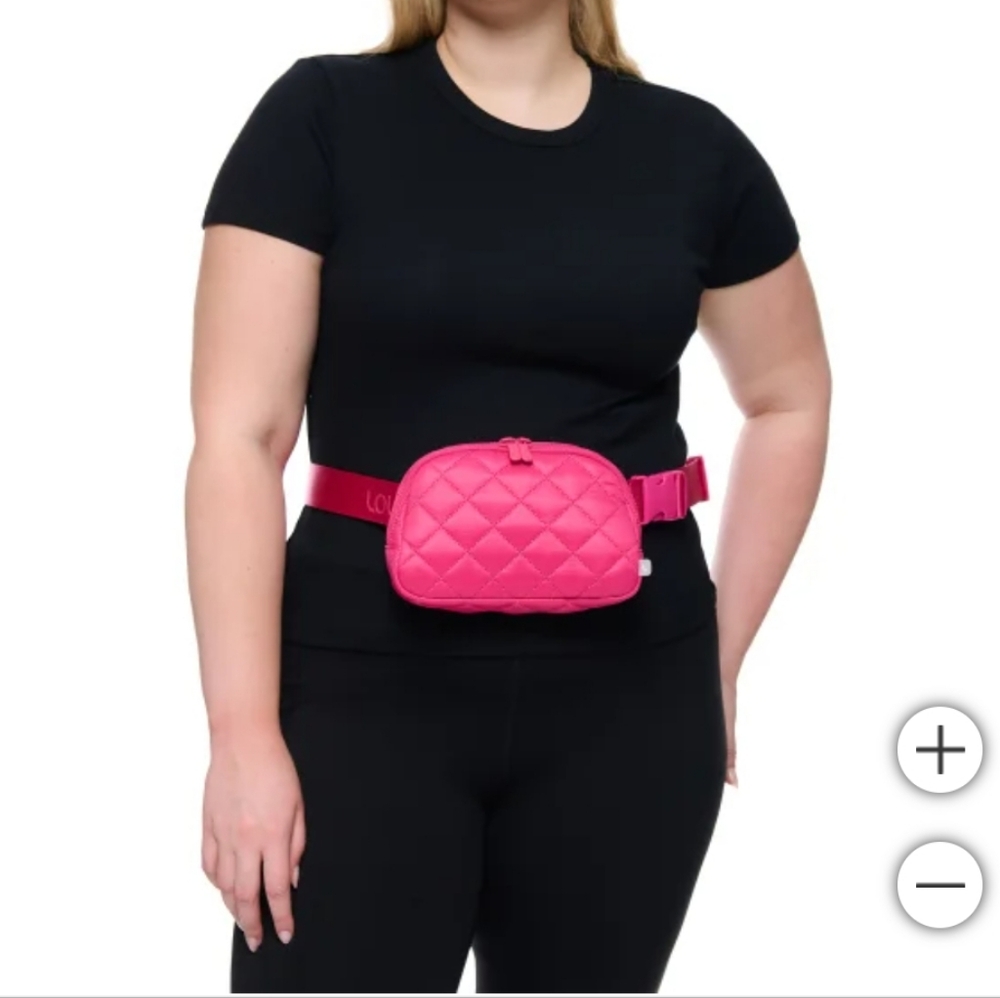 Lolë Unisex Quilted Belt Bag / Sling Bag, nw, Pink